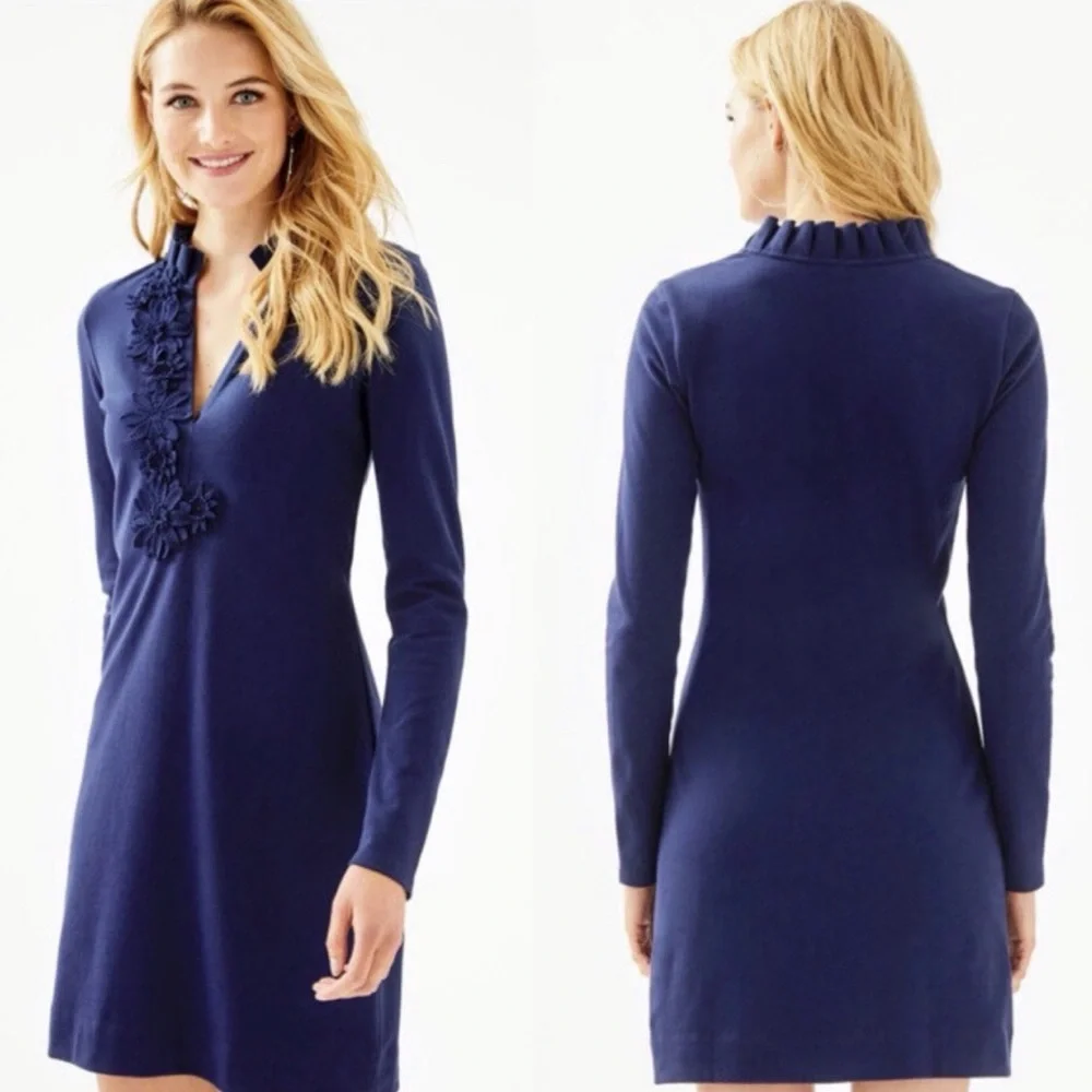 Lilly Pulitzer Navy Long Sleeve Dress - Picture 2 of 5